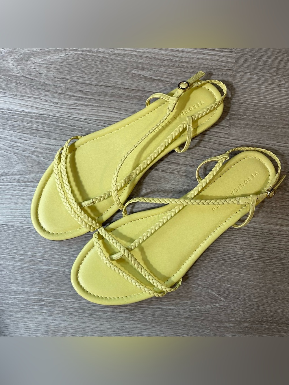 Veronica Beard Soia Braided Sandals Yellow Size 11 NWT